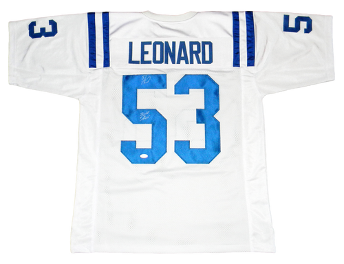 DARIUS LEONARD AUTOGRAPHED INDIANAPOLIS COLTS #53 WHITE JERSEY JSA W/ 2018 DROY