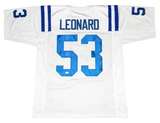 DARIUS LEONARD AUTOGRAPHED INDIANAPOLIS COLTS #53 WHITE JERSEY JSA W/ 2018 DROY