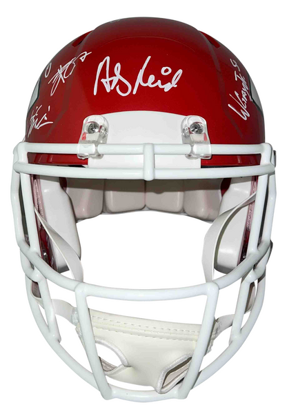 PATRICK MAHOMES TRAVIS KELCE ANDY REID SUPER BOWL LVII TEAM SIGNED CHIEFS HELMET