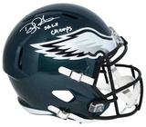 DOUG PEDERSON SIGNED PHILADELPHIA EAGLES FULL SIZE SPEED HELMET W/ SB LII CHAMPS