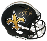 DREW BREES AUTOGRAPHED SIGNED NEW ORLEANS SAINTS FULL SIZE BLACK HELMET BECKETT