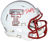 DANNY AMENDOLA SIGNED TEXAS TECH RED RAIDERS GALVANICED SPEED MINI HELMET JSA