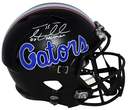 TIM TEBOW AUTOGRAPHED FLORIDA GATORS BLACK FULL SIZE SPEED HELMET W/ 07 HEISMAN