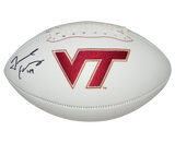 TREMAINE EDMUNDS AUTOGRAPHED VIRGINIA TECH HOKIES WHITE LOGO FOOTBALL JSA
