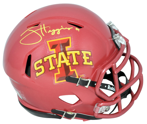 JAYDEN HIGGINS AUTOGRAPHED IOWA STATE CYCLONES SPEED MINI HELMET BECKETT