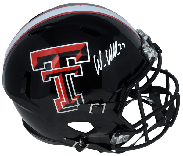 WES WELKER AUTOGRAPHED TEXAS TECH RED RAIDERS FULL SIZE SPEED HELMET JSA