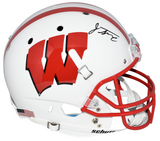 JONATHAN TAYLOR AUTOGRAPHED WISCONSIN BADGERS WHITE FULL SIZE HELMET BECKETT