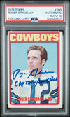 ROGER STAUBACH SIGNED 1972 TOPPS ROOKIE CARD#200 CAPTAIN AMERICA PSA GEM AUTO 10