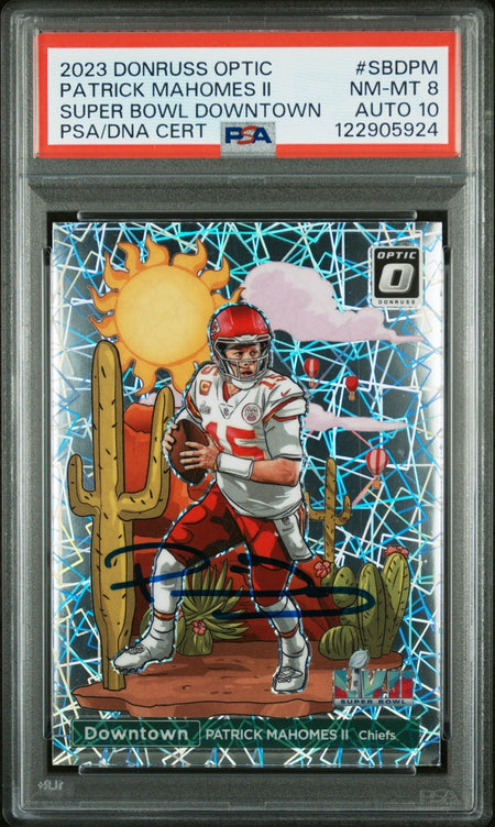 PATRICK MAHOMES SIGNED 2017 PANINI SELECT ROOKIE RC #103 AUTO PSA 9