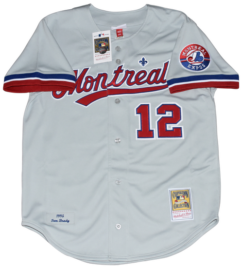 TOM BRADY AUTOGRAPHED MONTREAL EXPOS #12 MITCHELL & NESS JERSEY FANATICS