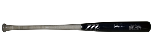 DANSBY SWANSON SIGNED CHICAGO CUBS BRAVES NAVY MARUCCI GAME MODEL BAT BECKETT