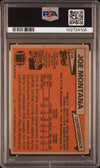JOE MONTANA AUTOGRAPHED 1981 TOPPS #216 RC ROOKIE CARD PSA AUTO 10