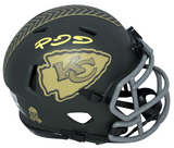 PATRICK MAHOMES SIGNED KANSAS CITY CHIEFS SALUTE TO SERVICE IV MINI HELMET BAS