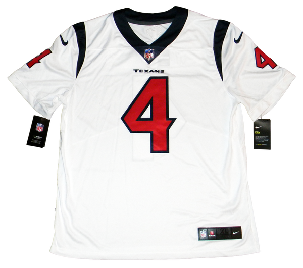 DESHAUN WATSON AUTOGRAPHED HOUSTON TEXANS #4 WHITE NIKE LIMITED JERSEY BECKETT