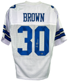 DALLAS COWBOYS ANTHONY BROWN SIGNED AUTOGRAPHED #30 WHITE JERSEY COA