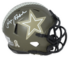 ROGER STAUBACH SIGNED DALLAS COWBOYS SALUTE TO SERVICE SPEED MINI HELMET BECKETT