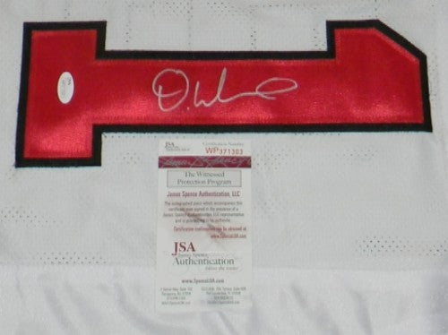 DEANDRE WASHINGTON AUTOGRAPHED TEXAS TECH RED RAIDERS #21 WHITE JERSEY JSA