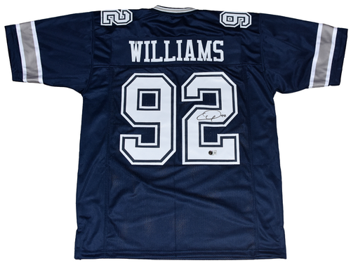 QUINNEN WILLIAMS AUTOGRAPHED DALLAS COWBOYS #92 NAVY JERSEY BECKETT