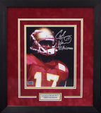 CHARLIE WARD SIGNED FLORIDA STATE SEMINOLES 8x10 FRAMED PHOTO W/ 93 HEISMAN
