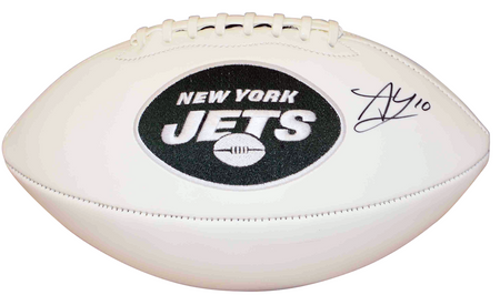 MICHAEL CRABTREE SIGNED TEXAS TECH RED RAIDERS WHITE LOGO FOOTBALL BECKETT