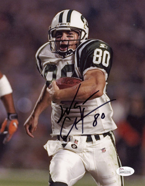 WAYNE CHREBET AUTOGRAPHED NEW YORK JETS 8x10 PHOTO JSA