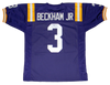 ODELL BECKHAM JR SIGNED AUTOGRAPHED LSU TIGERS #3 PURPLE JERSEY JSA