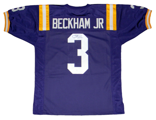 ODELL BECKHAM JR SIGNED AUTOGRAPHED LSU TIGERS #3 PURPLE JERSEY JSA