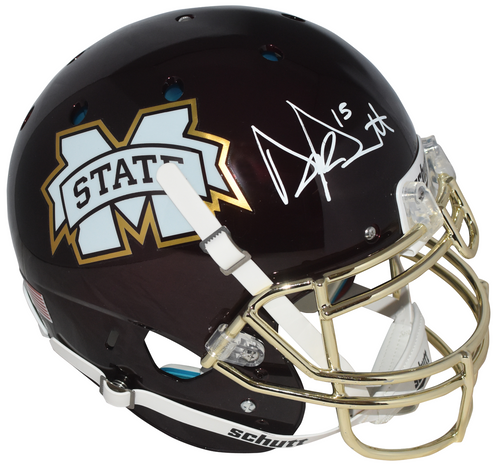 DAK PRESCOTT SIGNED MISSISSIPPI STATE BULLDOGS MAROON CHROME AUTHENTIC HELMET