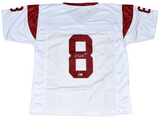 AMON-RA ST BROWN SIGNED AUTOGRAPHED USC TROJANS #8 WHITE JERSEY BECKETT
