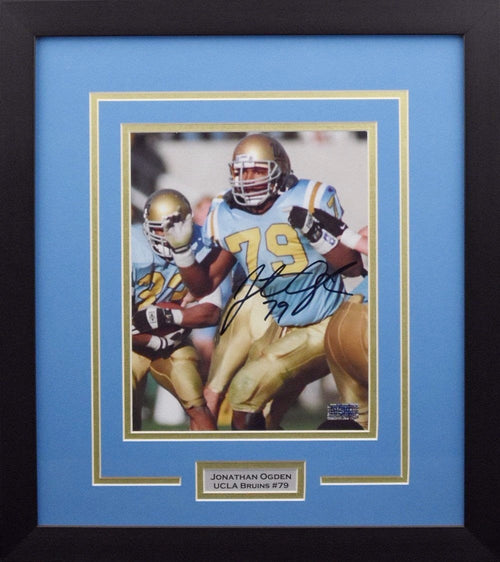 JONATHAN OGDEN AUTOGRAPHED UCLA BRUINS 8x10 FRAMED PHOTO COA