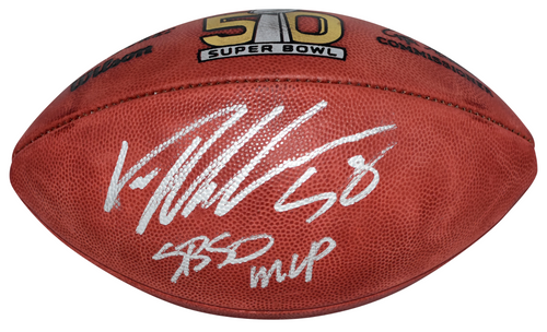 VON MILLER SIGNED DENVER BRONCOS SUPER BOWL 50 WILSON FOOTBALL W/ SB 50 MVP
