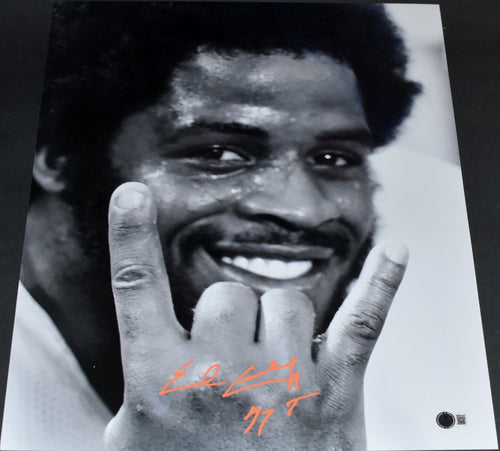 EARL CAMPBELL AUTOGRAPHED TEXAS LONGHORNS HOOK EM 16x20 PHOTO W/ HT 77