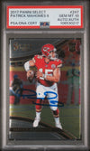PATRICK MAHOMES SIGNED 2017 PANINI SELECT ROOKIE #247 RC AUTO PSA GEM 10