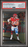 PATRICK MAHOMES SIGNED 2017 PANINI SELECT ROOKIE #247 RC AUTO PSA GEM 10