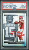 PATRICK MAHOMES SIGNED 2017 PANINI PRIZM ROOKIE INTRODUCTIONS RC PSA 9 AUTO 10