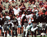 WES WELKER AUTOGRAPHED TEXAS TECH RED RAIDERS VS A&M 8x10 PHOTO JSA