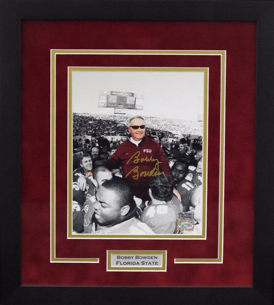 BOBBY BOWDEN SIGNED FLORIDA STATE SEMINOLES FINAL GAME 8x10 FRAMED PHOTO