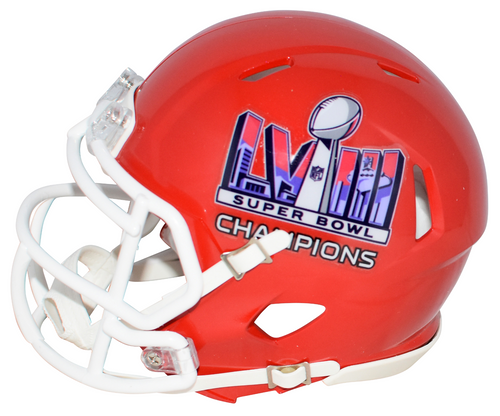 PATRICK MAHOMES SIGNED KANSAS CITY CHIEFS SUPER BOWL LVIII MINI HELMET BECKETT