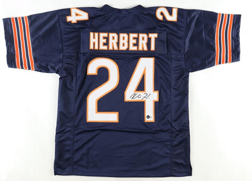 KHALIL HERBERT SIGNED AUTOGRAPHED CHICAGO BEARS #24 NAVY JERSEY BECKETT