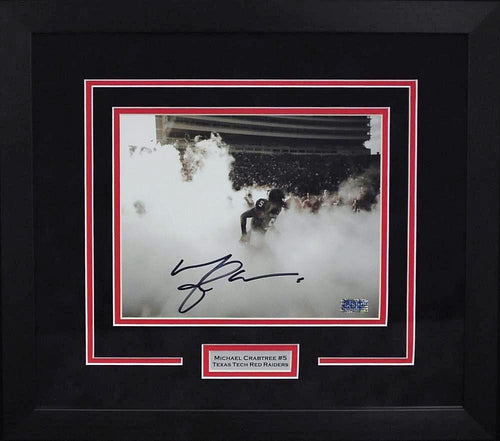 MICHAEL CRABTREE SIGNED TEXAS TECH RED RAIDERS 8x10 FRAMED PHOTO COA