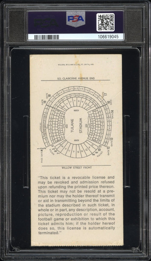ROGER STAUBACH SIGNED 1972 SUPER BOWL VI 6 TICKET COWBOYS DOLPHINS PSA AUTO 10