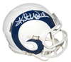 KURT WARNER AUTOGRAPHED SIGNED ST LOUIS RAMS FLAT WHITE SPEED MINI HELMET JSA