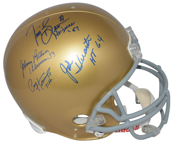 JOHNNY LATTNER PAUL HORNUNG TIM BROWN HUARTE SIGNED NOTRE DAME FULL SIZE HELMET