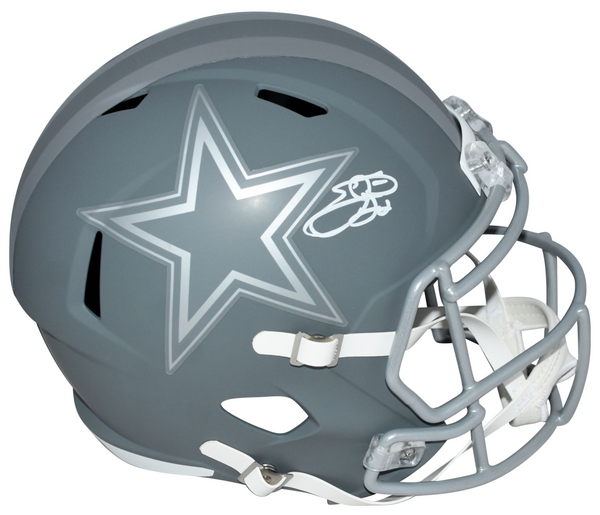 EMMITT SMITH AUTOGRAPHED DALLAS COWBOYS SLATE FULL SIZE SPEED HELMET BECKETT
