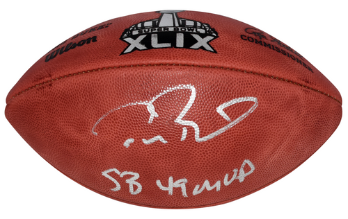 TOM BRADY SIGNED NEW ENGLAND PATRIOTS SUPER BOWL XLIX WILSON FOOTBALL + SB MVP