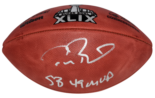 TOM BRADY SIGNED NEW ENGLAND PATRIOTS SUPER BOWL XLIX WILSON FOOTBALL + SB MVP