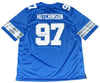 AIDAN HUTCHINSON AUTOGRAPHED DETROIT LIONS #97 NIKE 2024 BLUE JERSEY BECKETT