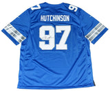 AIDAN HUTCHINSON AUTOGRAPHED DETROIT LIONS #97 NIKE 2024 BLUE JERSEY BECKETT