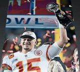 PATRICK MAHOMES SIGNED KANSAS CITY CHIEFS SUPER BOWL LVII TROPHY 16x20 PHOTO BAS