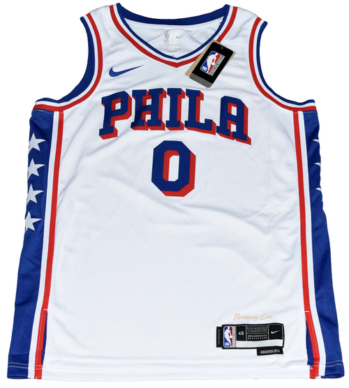 TYRESE MAXEY SIGNED PHILADELPHIA 76ERS #0 WHITE NIKE SWINGMAN JERSEY FANATICS